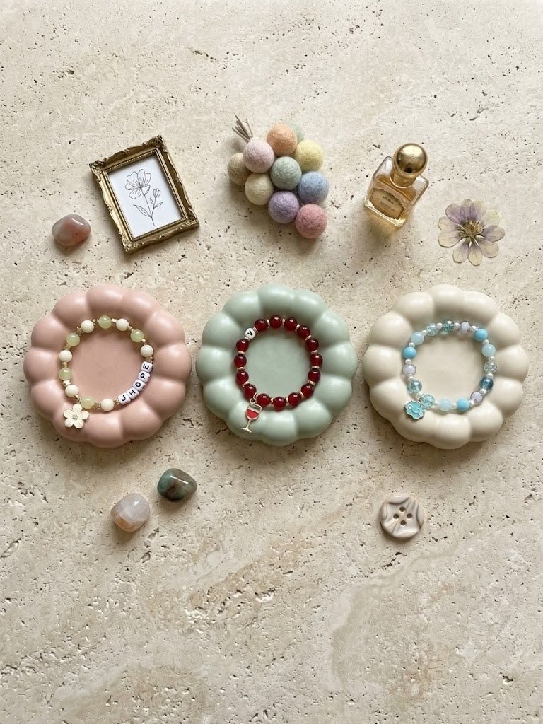Handmade BTS Member Inspired Pastel Beaded Bracelet Set
