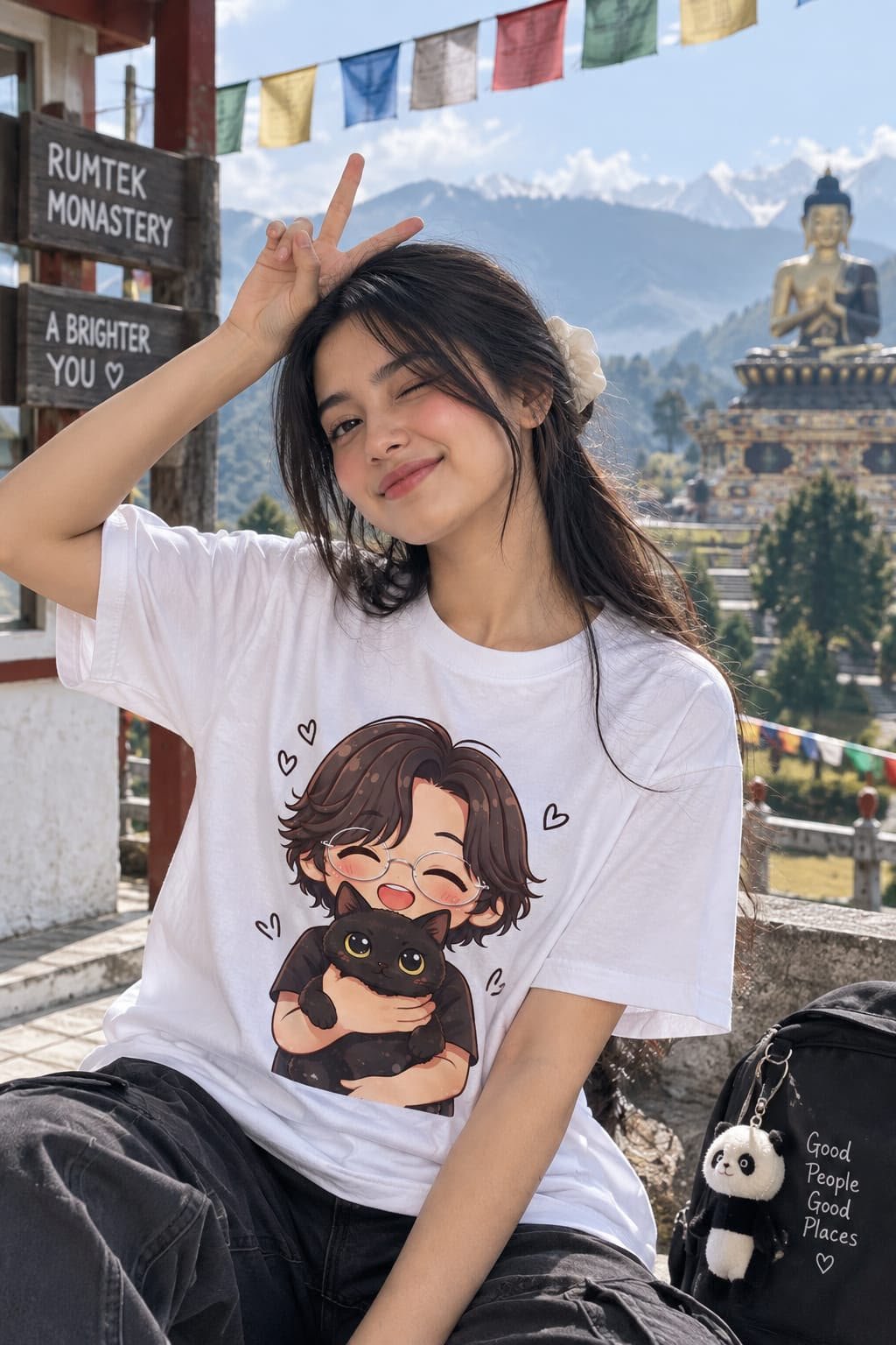 Suga & Tang Cuddle Graphic Oversized T-Shirt