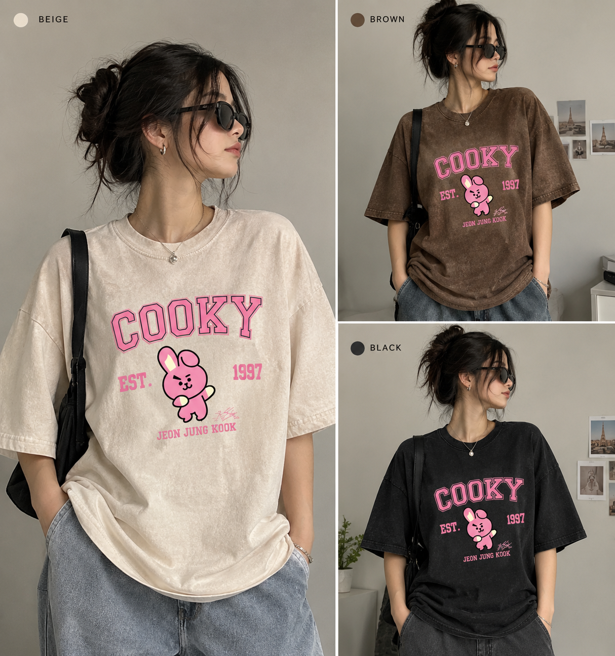 COOKY Vintage 1997 Oversized Cotton Tee (BTS BT21 Jungkook Tribute)
