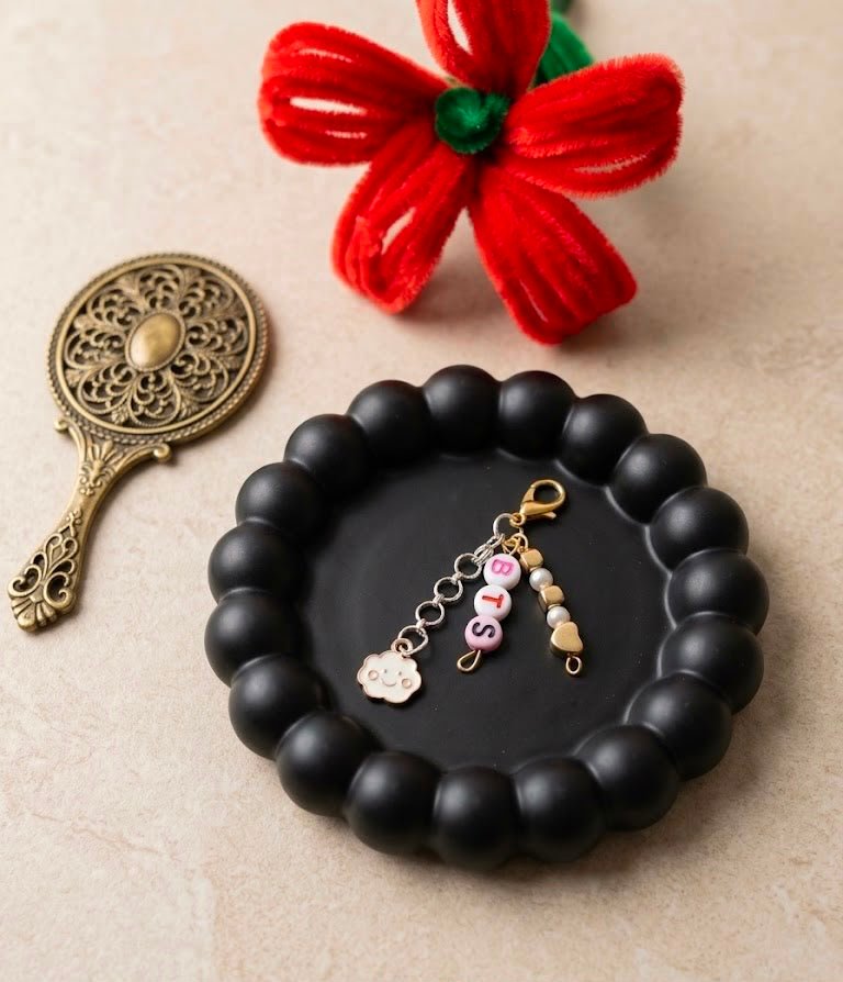 Handmade BTS Beaded Mini Keyring Charm