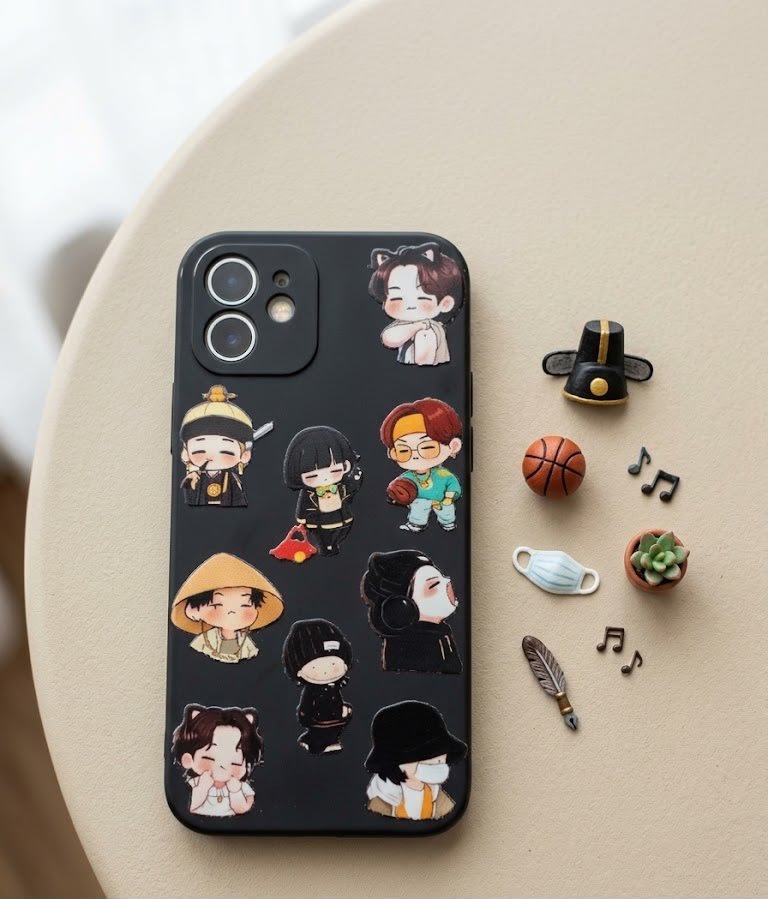 K-Pop Inspired Chibi Character Sticker Set